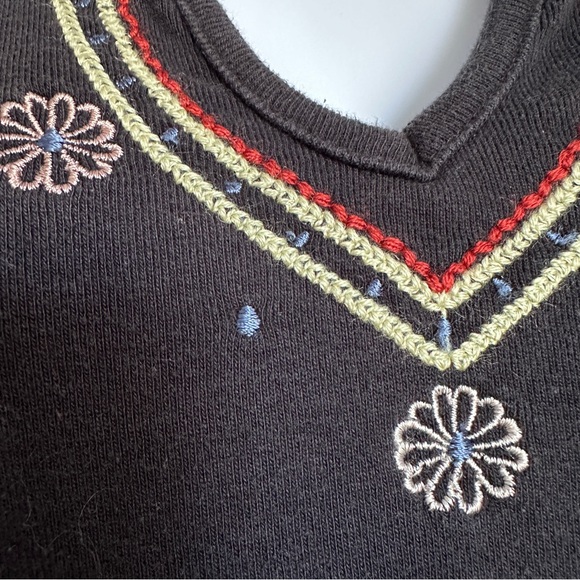 Cotton Dress w/Embroidered Detail Neckline XL 16 - Picture 4 of 5